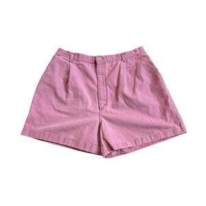 Vintage 90s Genuine Lee Women's Pleated 100% Cotton Shorts Pink Union Made USA